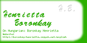 henrietta boronkay business card